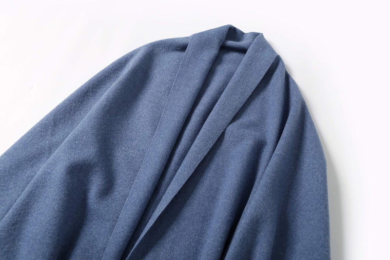 Jeelow Womens Pashmina Shawl Wrap â€“ Reversible Travel Scarf, Blanket Poncho Cape, Shawls and Wraps for Evening Dresses, Wedding & Formal Outfits (Blue Jean) - Image 3